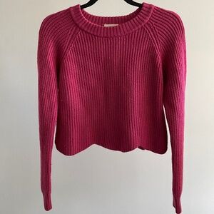 Wilfred Sardou Hot Pink Scalloped Sweater